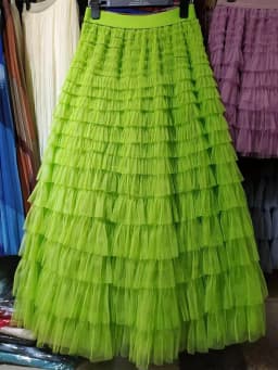 LANMREM Fashion Mesh Skirt Women High Waist A-line Gauze Spliced Solid Color Loose Skirts Versatile 2025 Spring New 2AA4000