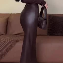 Autumn Sexy Pencil Skirt Women Fashion PU Leather Skirt Office Lady Slim High-Waisted Bag Hip Midi Skirts Party Club Jupe 717A