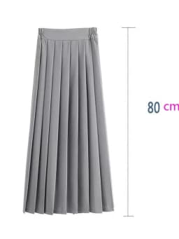 Japanese Preppy Style Women Elastic Waist Long Midi Skirt Ladies Fashion Party Skirt Female Pleated Girls School Uniform Skirt