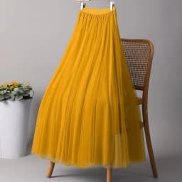 Elegant Tulle Skirts For Women High Waist Mesh Pleated Skirt Korean Fashion Elastic Waist All Match A Line Skirts Faldas