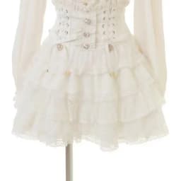 Japanese Sweet Lolita Style Mini Skirt Women Elegant Lace Bandage Party Cake Skirts Female Gothic Y2k Metal Buckle Skirt