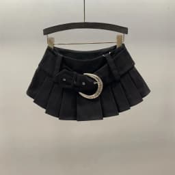 Low Waist Sexy Hot Girl Denim Skirt Women's Summer New American Retro A Word Pleated Skirt