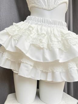Lolita Sweet White Cake Skirt Women High Waist Sweet Lace Patchwork Slim Mini Skirts Japan Kawaii Spring Summer Ball Gown Skirt