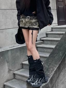 Y2K Retro Summer Camouflage Low Waist Denim Skirt for Women Fashion Street Sexy Gothic Harajuku Slim Street Clothing Short Skirt