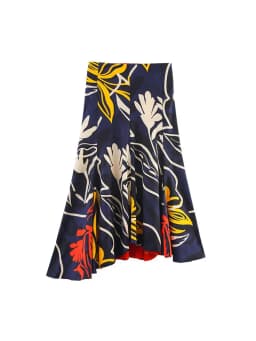TFAFXY Women's Skirt Asymmetric Hem Printed Midi Skirts for Women Streetwear Casual Elegant Party Skirts