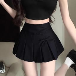 Bow Decor Women's Pleated Mini Skirts Korean Fashion High Waist Short Skirt Woman Streetwear Dance Tennis A Line Skirt Female
