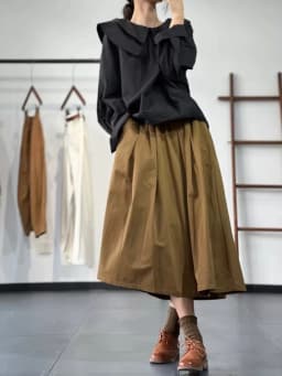 Artistic Fashion Korean Style Loose Fit Slimming Versatile Age-Defying Midi Skirt Brandless Sweet Japanese Waist Design
