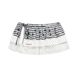 Harajuku Stripe Patchwork Grunge Skirts Women Y2k Aesthetic High Waist Cake Mini Skirt Streetwear Vintage Bandage Kawaii Jupe