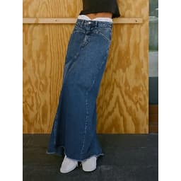 Casual Straight Denim Half Length Skirt High Waist A-Line Long Skirt for Young Women 18-24 Years Old Spring Season China Made