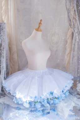 Flowers Crinoline Sweet Fairy Lolita Spring and Summer Bubble Skirt Gorgeous French Elegant Girl Women's Organza Midi Skirt