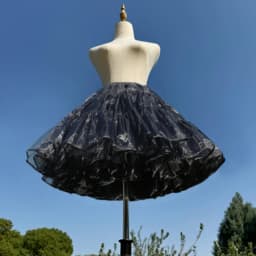 4 Tiered Lolita Petticoat Fluff Volume Underskirt Midnight Black Super Stuffed Petticoat Boneless Violent Skirt Support