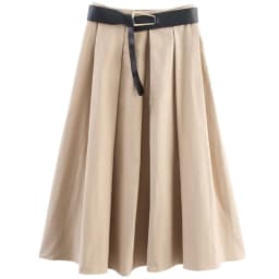 High Waist A-Line Midi Skirt with Belt Autumn New Arrival Women's Fashion Elegant Standard Fit Casual High Waist Midi Skirt