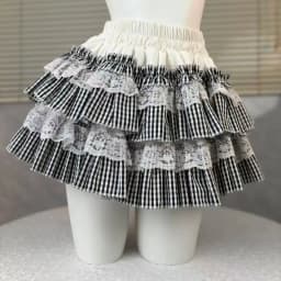 Black Lace Trim Layered Ruffle Mini Skirt Women Gothic Lolita Satin Bow Decor Elastic Waist A-line Short Skirt for Teens 2026