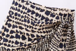Geometric Print Wrap Skirt Women Vintage Knotted Sarong Mini Skirt with Beaded Tassel High Waist Boho Faldas Mujer