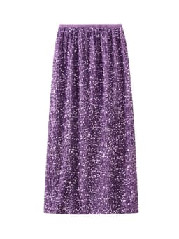 High Waisted Sequin Maxi Skirt Women Elegant Shiny Straight Skirts With Slit Summer Spring Black Long Sequin Skirt For Women