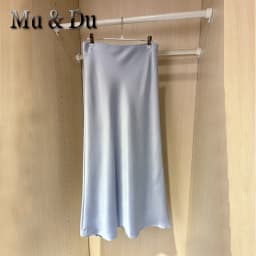 French Vintage Women's Satin Skirt Elegant Luxury New Fashion Slim Fit Office Ladies Mermaid Skirts Casual A-Line Long Skirt