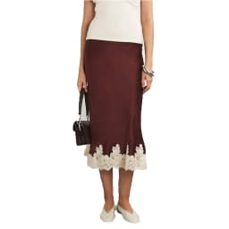 Satin Lace Elegant Midi Skirts Female High Waist Patchwork Slim Printed Casual Clothes For Women Sexy Y2k Vintage Skirts 2025