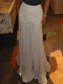 Elegant White Polka Dot Maxi Skirt Women High Waist Slim Ruffled Mermaid Skirt 2026 Summer Chic Y2k Party Long Skirts Streetwear