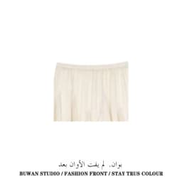 High Waist Asymmetrical Lace Trim Half Skirt for Women Spring Autumn Design Unique Splicing Slimming Versatile Skirt