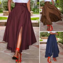 ZANZEA Fashion Irregular Skirts Holiday Zipper High Waist A Line Skirts Womens Summer Long Skirts Vintage Beach Solid Skirts