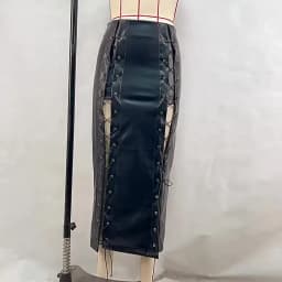 Sexy Black Lace Up Leather Long Skirt Women Clothing Fashion Streetwear Maxi Club Party Skirts Gothic PU High Waist Pencil Skirt