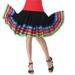 Womens Folklorico Dance Skirt Spanish Flamenco Colorful Big Swing Long Skirts Folkloric Mexican Folk Dance Performance Costume