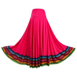 Womens Folklorico Dance Skirt Spanish Flamenco Colorful Big Swing Long Skirts Folkloric Mexican Folk Dance Performance Costume