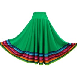 Womens Folklorico Dance Skirt Spanish Flamenco Colorful Big Swing Long Skirts Folkloric Mexican Folk Dance Performance Costume