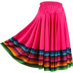 Womens Folklorico Dance Skirt Spanish Flamenco Colorful Big Swing Long Skirts Folkloric Mexican Folk Dance Performance Costume