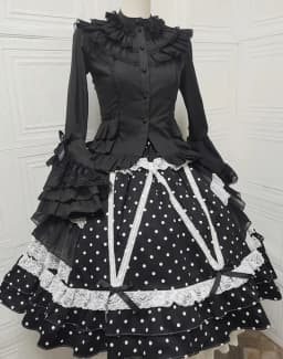 Vintage Original Japanese Lolita Cute Sweet Girl Cake Skirt Polka Dot Lace Bow Ballet Style Doll Princess Tutu
