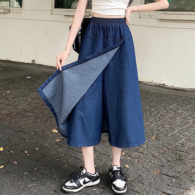 High Waist A-Line Midi Denim Skirt for Women Slimming Sli Autumn Faion Small Stature Bodycon Skirts
