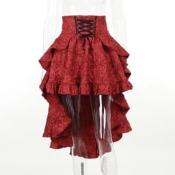 Y2k Aesthetic Streetwear Skirt High Waist Irregular Gothic Print Ball Gown Faldas Bandage Harajuku Ruffled Grunge Women Skirts