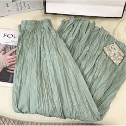 Spring Summer Elastic Waist Skirts Women Wrinkled Soft Solid A Line Long Skirt With Linning