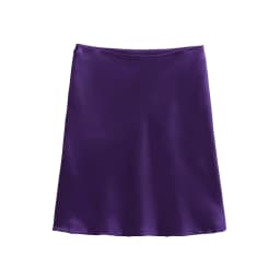 Modern High Waist Asymmetrical Acetate Satin Half Skirt for Women Side Hidden Zipper Short Skirt Elegant A-Line Silhouette