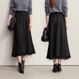 Amii Women's Skirt 2026 Winter New Knitting Striped Tassel A-Line Skirts For Women Versatile Loose Clothing Ladies 12544168