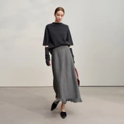 Amii Women's Skirt 2026 Winter New Knitting Striped Tassel A-Line Skirts For Women Versatile Loose Clothing Ladies 12544168