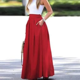 Bohemian Women Satin Silk Long Skirts Cotton Solid Elegant Loose Sundress Femme Elastic Waist Oversized Casual Dresses ONSJ