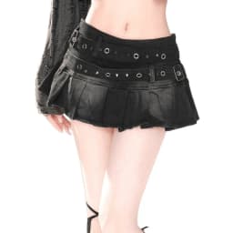 Women's Blue Black Riveted Belt Denim Skirt Y2K Harajuku High Street Fashion 90s Sexy A-line Mini Skirt Summer Clothing 2025 New
