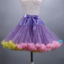 New Adult Short Tulle Pettiskirt Colorful Tutu Skirt Crinoline Jupon Saia for Women