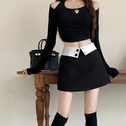 Elegant Striped Mini Skirt Women Fashion Patchwork Black Suit Skirts Summer Streetwear Korean High Waist Slim A Line Faldas New