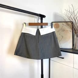 Elegant Striped Mini Skirt Women Fashion Patchwork Black Suit Skirts Summer Streetwear Korean High Waist Slim A Line Faldas New