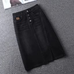 Denim Skirt Women's 2026 Spring/Summer New Slim High Waist Split One Step A-line Wrap Hip Skirts Female Casual Clothing