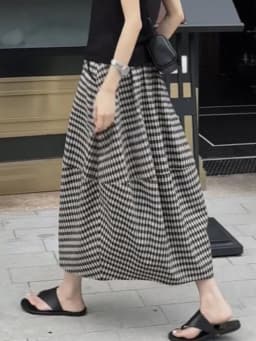 Aoaiiys Skirts Women Striped Plaid Spliced Casual Skirts Pockets Fashion Skirt 2026 Vintage Comfortable A-Line Skirt Summer New