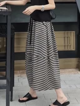 Aoaiiys Skirts Women Striped Plaid Spliced Casual Skirts Pockets Fashion Skirt 2026 Vintage Comfortable A-Line Skirt Summer New