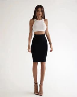 Womens Elegant Formal Skirts Knee Length Knit Bandage Skirt Pencil Office Ladies Bodycon High Street Party Skirts Korean Fashion
