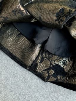 Black Gold Jacquard Skirt High Waisted Slim Fit A-line Skirt Spring Summer New Short Skirt Fashionable Exquisite Office Skirt