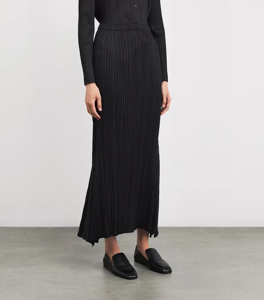 Miyake Pleated Side Pockets Elasticated Waistband Ole Midi Skirts