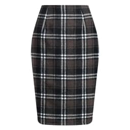 2025 Autumn and Winter Women's Plaid Hip Skirt Zipper Slim Wool Blend Fashion Office Pencil Skirts Midi Skirt