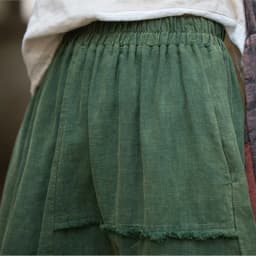 Johnature Women Vintage A-Line Skirts Cotton Linen Solid Color Elastic Waist Skirts 2025 New Autumn Patchwork Casual Skirts