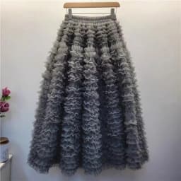 Anti-Aging Tulle Skirt Fashionable Women's Sweet Heavy-Layered Cake Skirt Fluffy Skirt Super Fairy Princess Skirt Semi-Long S...